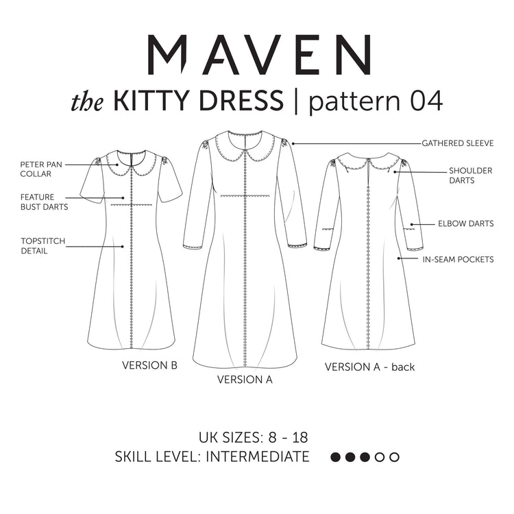 Kitty Dress sewing pattern by Maven Patterns